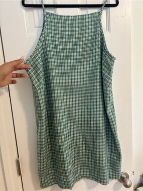 NEW NEVER WORN Old Navy Green Plaid Slip Dress